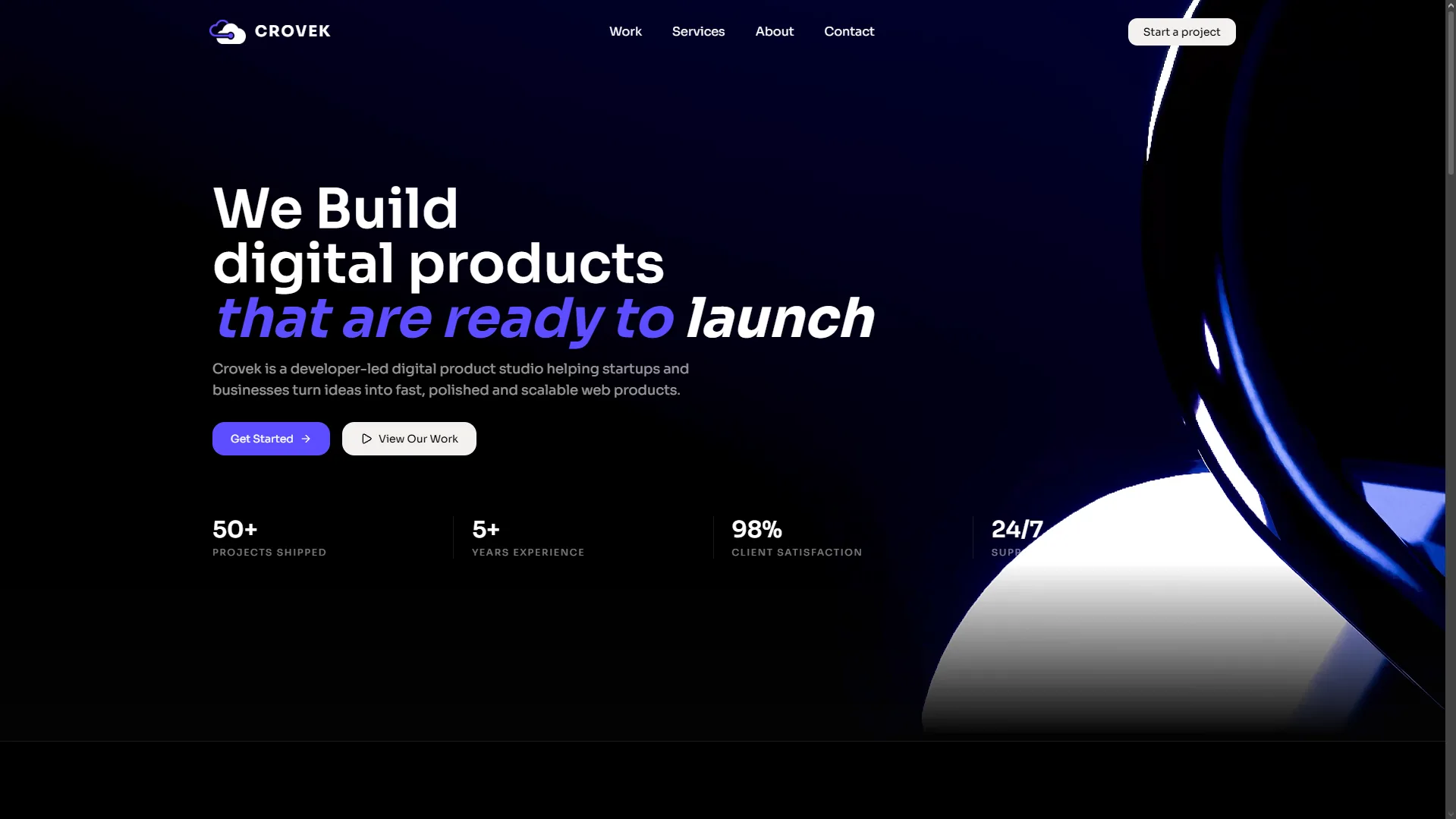 Crovek — Our own studio site, designed and built in-house